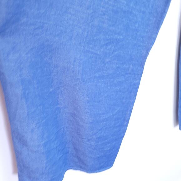 New Le Lis Chambray Pants Blue Size Small Elastic Waist Wide Leg, Pockets - Picture 4 of 4